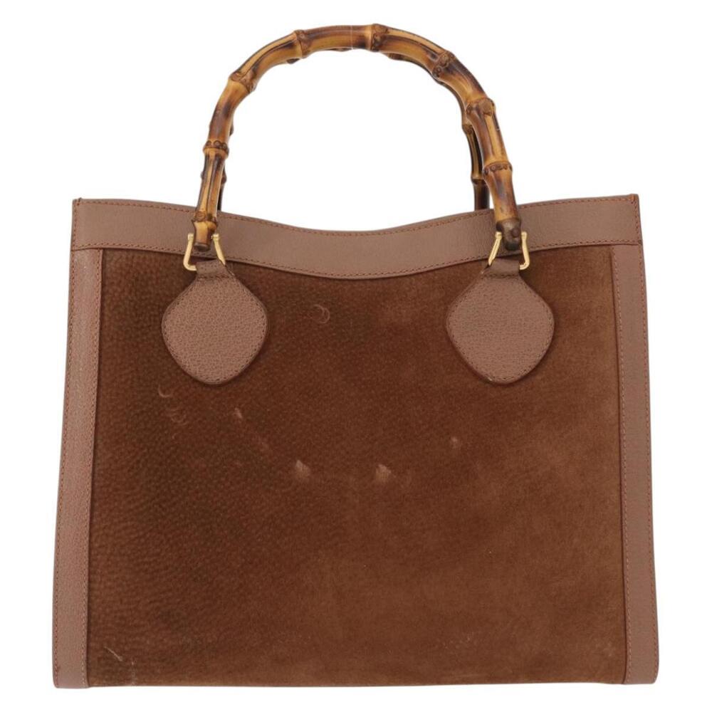 GUCCI Bamboo Hand Bag Suede Brown Gold 002 1186 2060 Auth 155190 - Picture 2 of 16